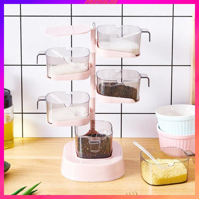 Hộp Đựng Gia Vị Trong Suốt Có Thể Xoay Chiều Dọc Tiện Dụng Cho Nhà Bếp