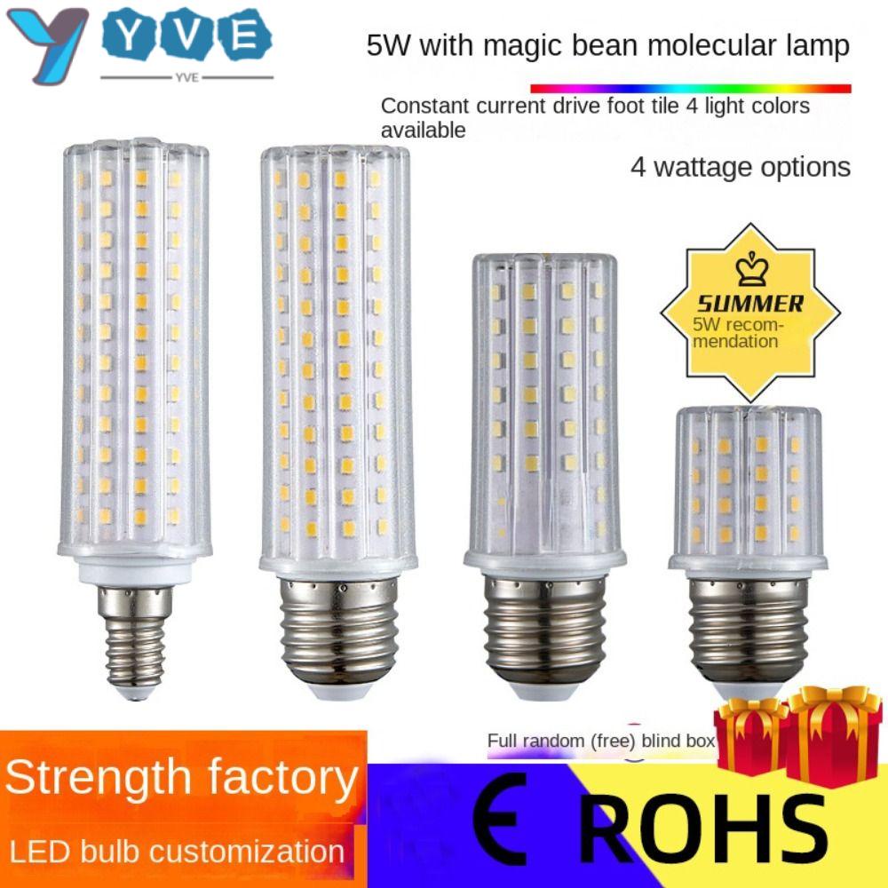 YVE Bóng Đèn Bắp E14 E27 5W 9W 12W Ánh Sáng Trắng Không Nhấp Nháy Trang Trí Nhà Cửa