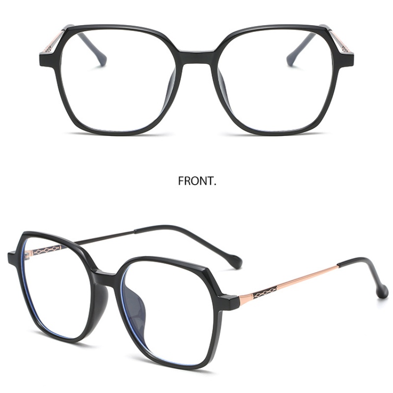 (KIQI-FASHION) COD Mắt Kính Gọng Vuông Oversize Chống Ánh Sáng Xanh Thời Trang Hàn Quốc Cho Nam Nữ