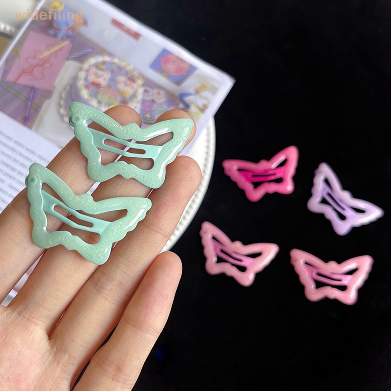 Bộ 2 Kẹp Tóc Hình Bướm Nhiều Màu Sắc Phong Cách Harajuku Dễ Thương Thời Trang Mùa Hè Cho Bé Gái