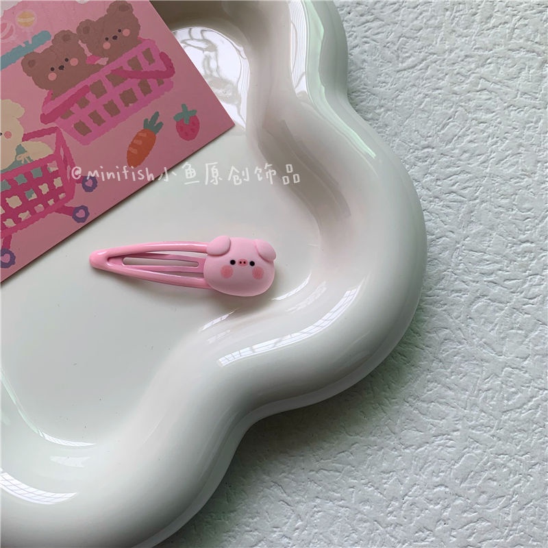 Kẹp Tóc Hình Chú Heo Hồng Dễ Thương Phong Cách Hàn Quốc