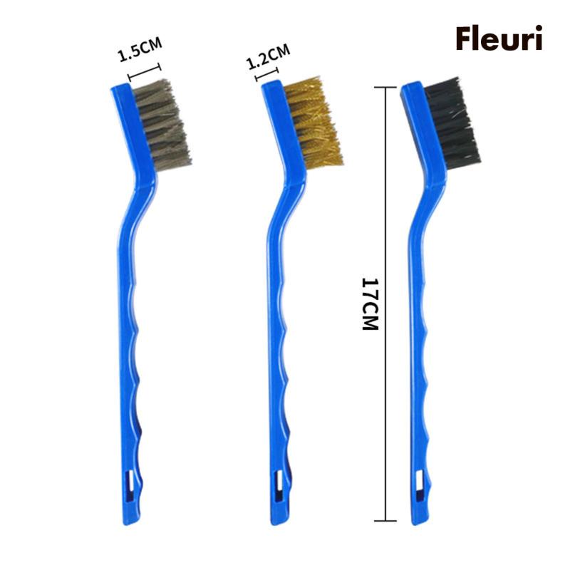 Bàn Chải Đồng Thau Mini Tay Cầm Cong Vệ Sinh Vết Gỉ Sét Đa Năng