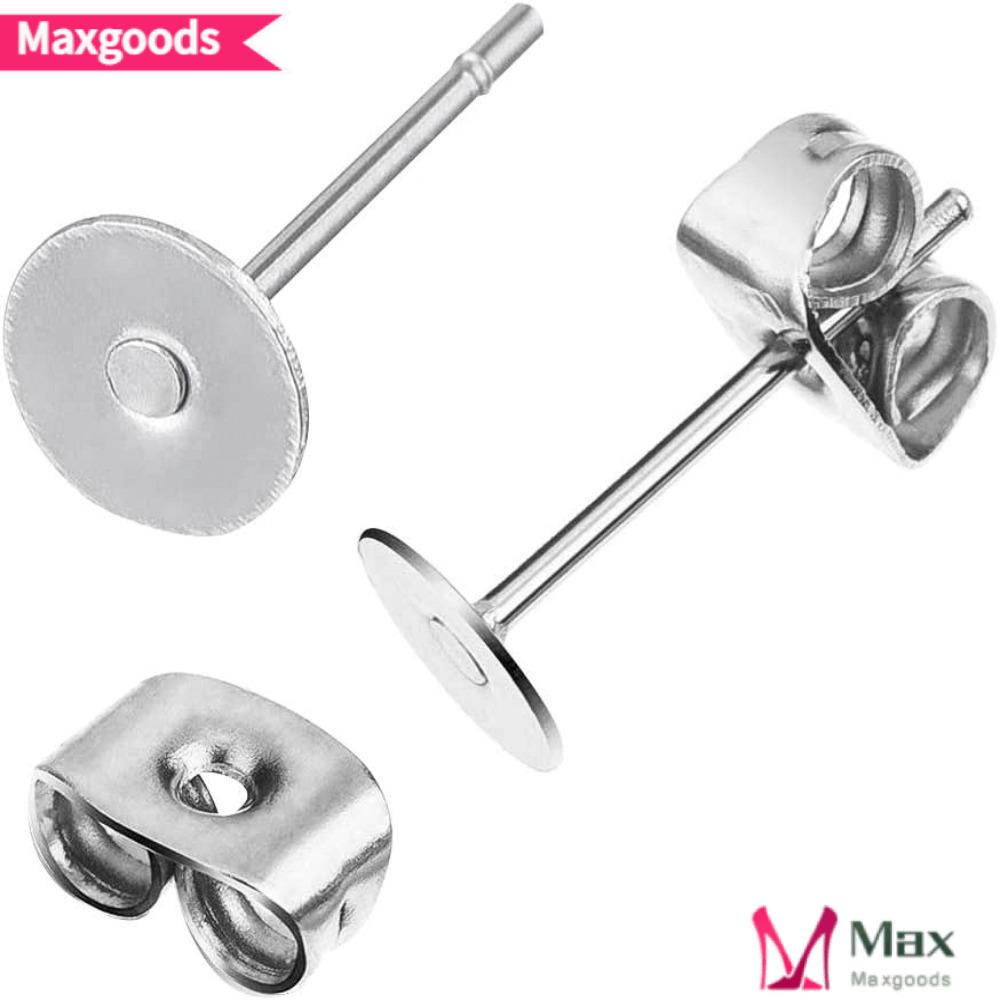MAXG Khuôn Làm Trang Sức Bằng Thép Không Gỉ 10mm Màu Bạc Cho Nữ