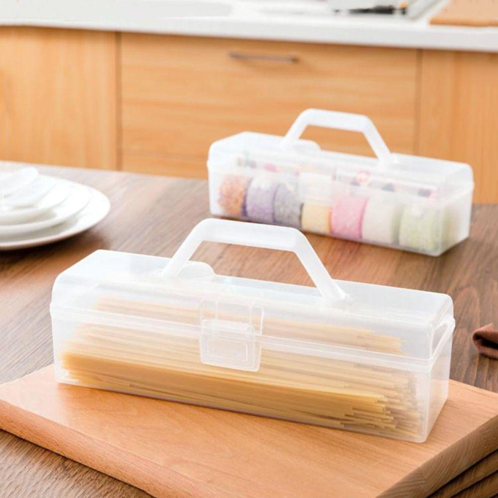 TAYLOR1 Đũa Ăn Mì Pasta Cầm Tay Bằng Nhựa Trong Suốt Kèm Nắp Đậy