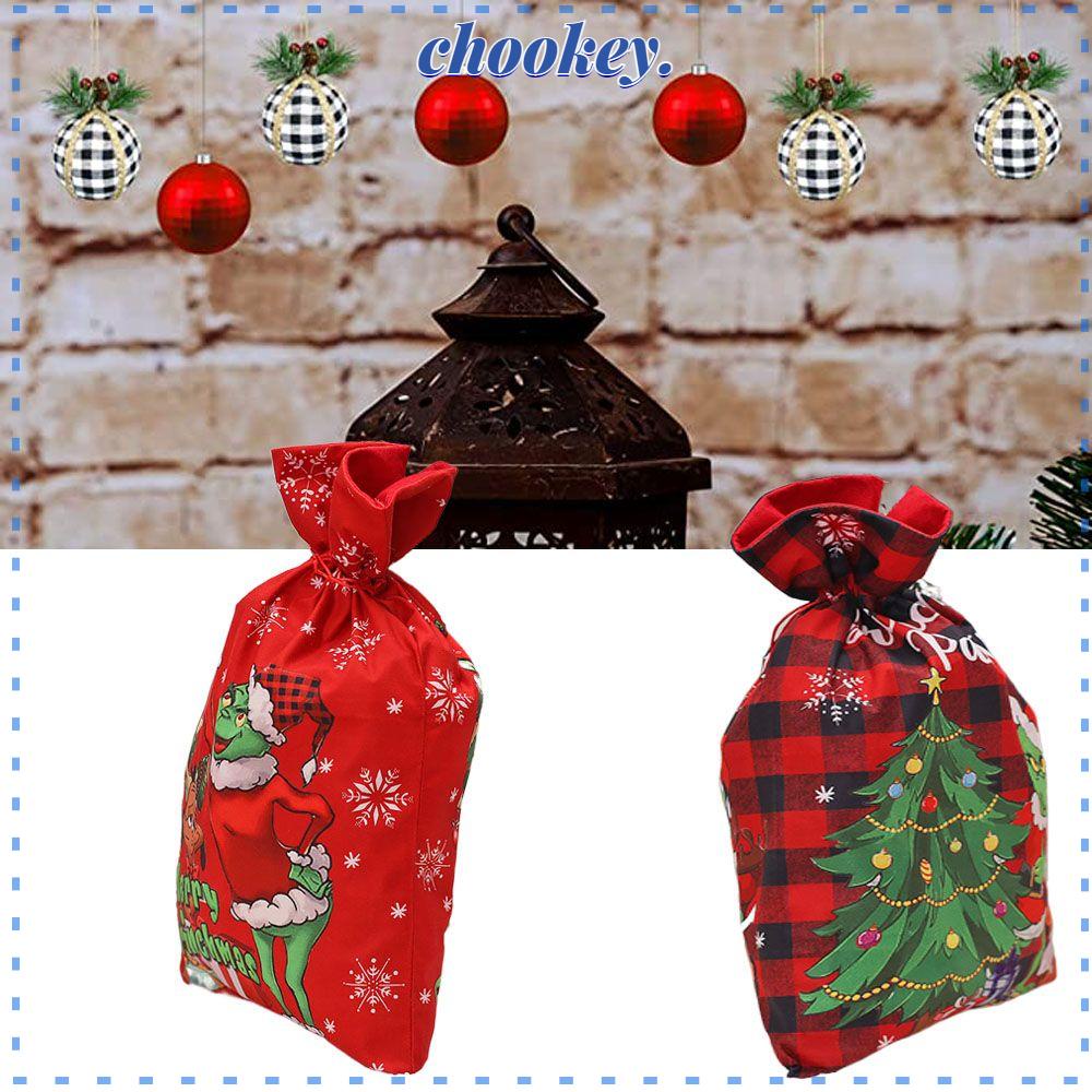 CHOOKEY Túi Dây Rút Đựng Kẹo Trang Trí Giáng Sinh Năm Mới