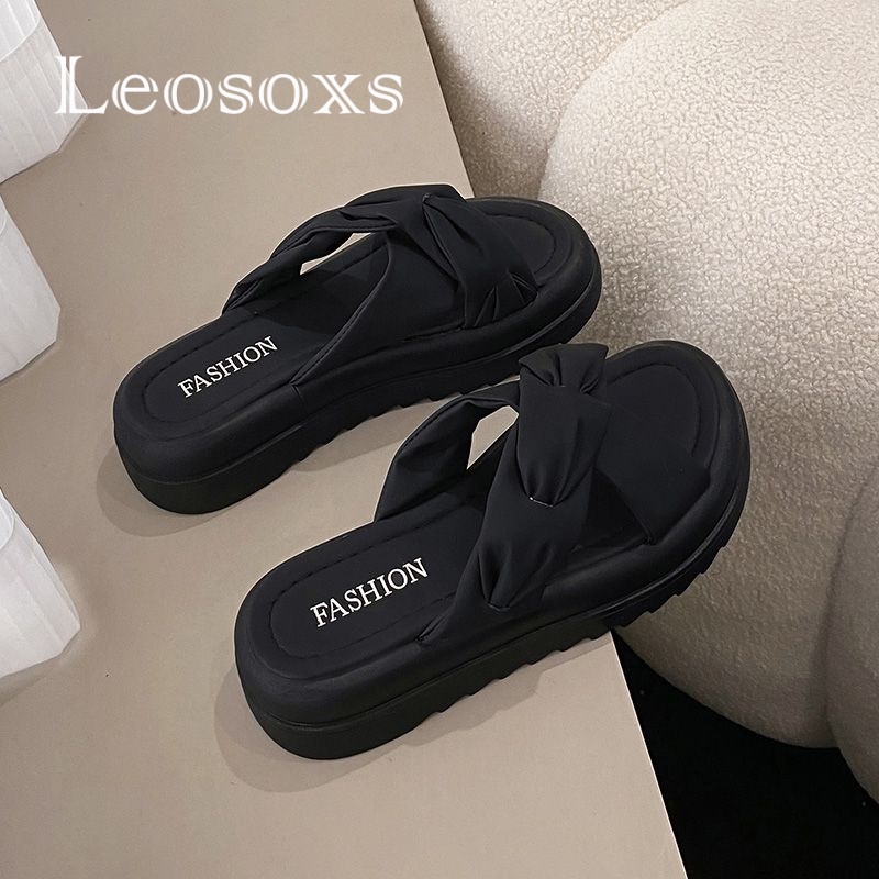 Leosoxs dép sandal nữ dép nữ dép bánh mì nữ dép bánh mì Chống Trượt 070619
