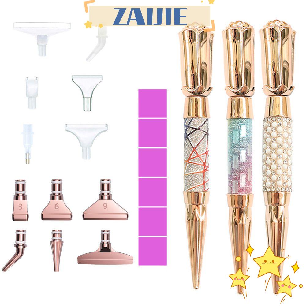 ZAIJIE24 Bộ Dụng Cụ Làm Tranh Đính Hạt Cườm Lấp Lánh DIY