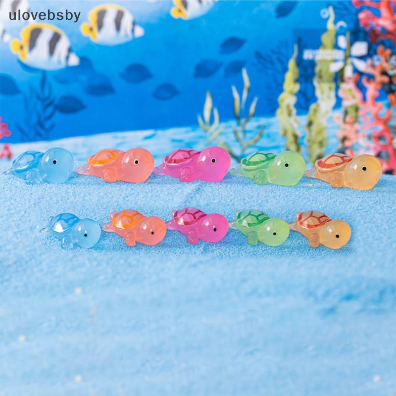 Set 1 / 5 Mô Hình Rùa Mini Bằng Nhựa Dạ Quang Trang Trí Bảng Điều Khiển Xe Hơi