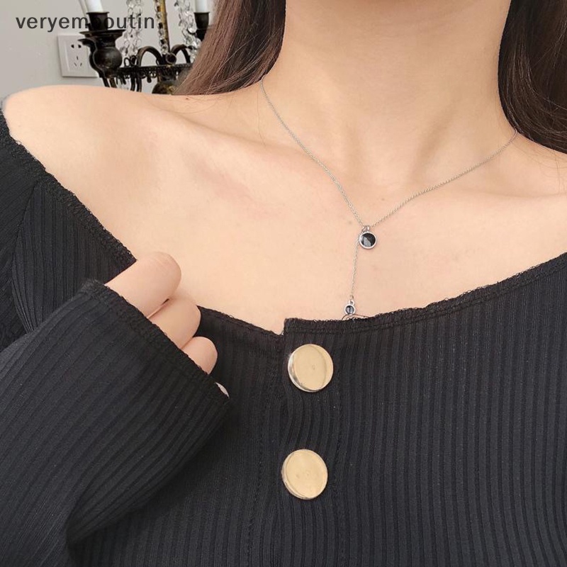 Vòng cổ Mặt Tròn Phối Tua Rua Phong Cách Thời Trang Y2k