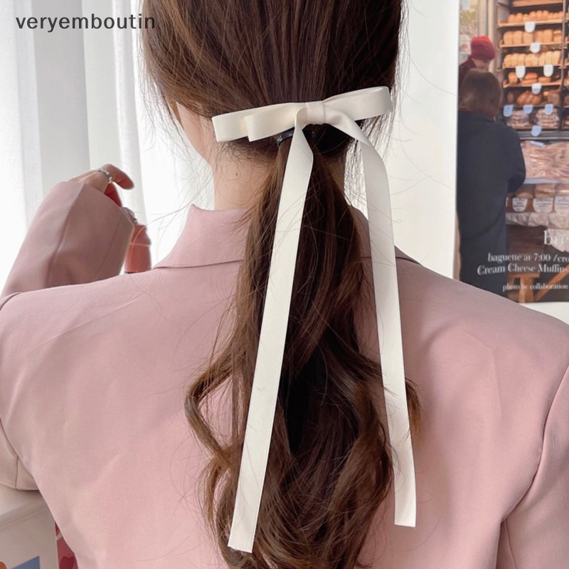 Kẹp Tóc Hình Nơ Tua Rua Dài Màu Kẹo Ngọt Ngào Cho Nữ