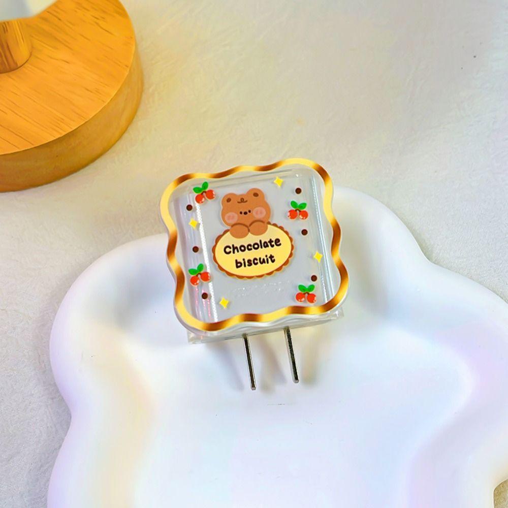 MALCOLM Vỏ Bọc Bảo Vệ Đầu Dây Cáp Sạc 18W / 20W Thoáng Khí Họa Tiết Hoạt Hình Dễ Thương