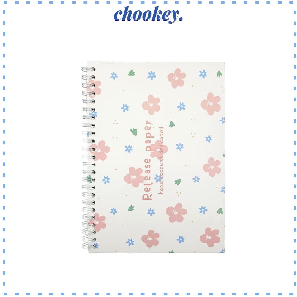 CHOOKEY Album Sưu Tầm Nhãn Dán Màu Trắng Có Thể Tái Sử Dụng Khổ A5 32 Trang In Họa Tiết Hoa