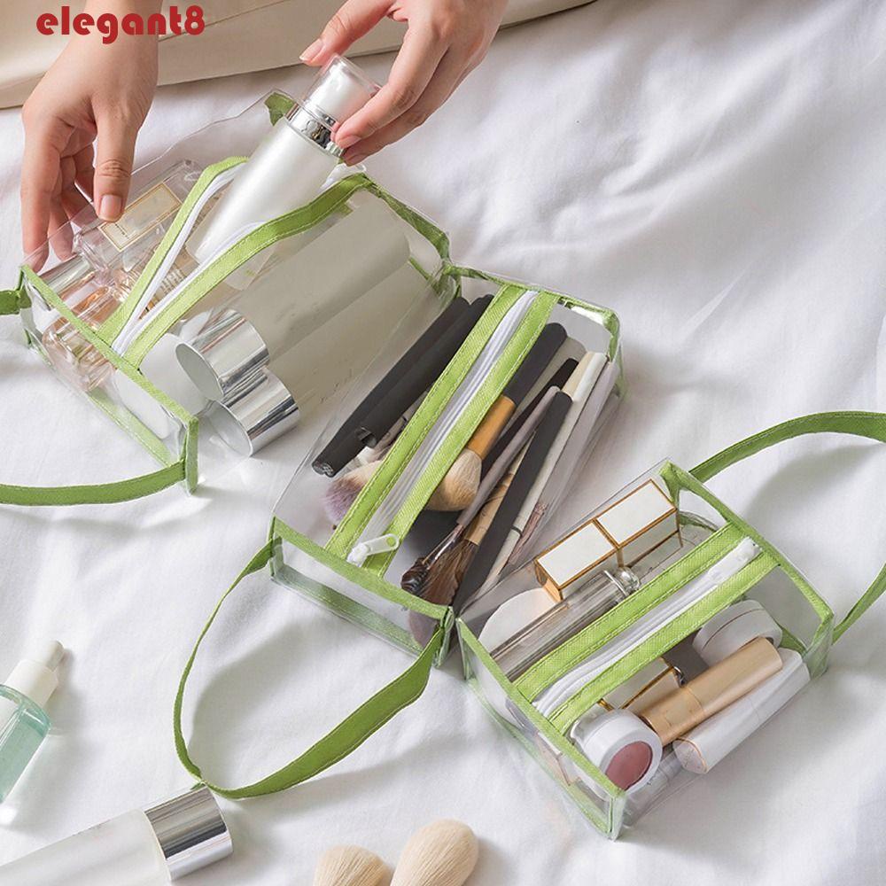 ELEGANT Túi Lưới Đựng Mỹ Phẩm Khóa Kéo Thời Trang Cho Nam Nữ