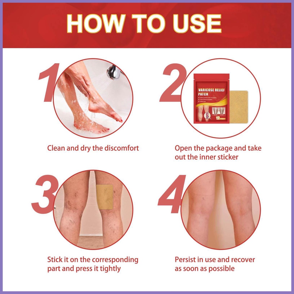 Bộ 12 Miếng Dán Giảm Giãn Tĩnh Mạch Cho Nam Nữ nota2vn