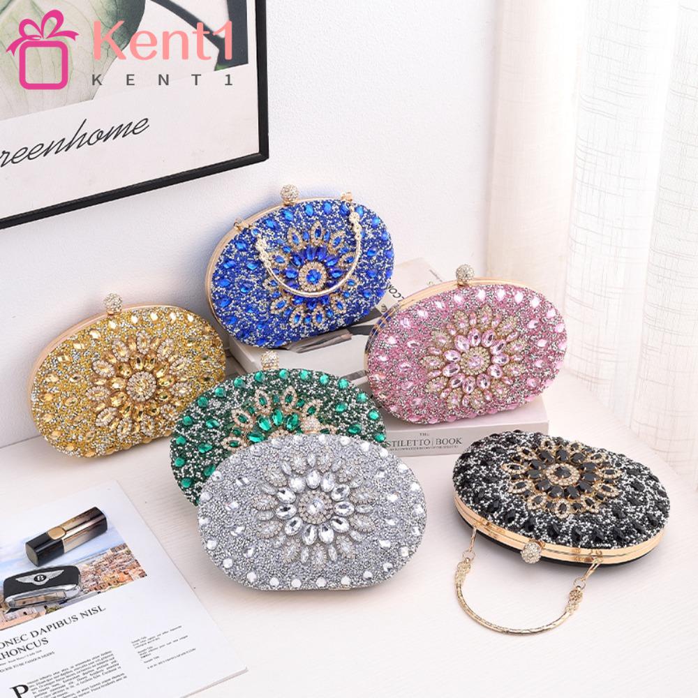 KENT1 Ví Cầm Tay Hình Oval Lấp Lánh Sang Trọng Cho Nữ
