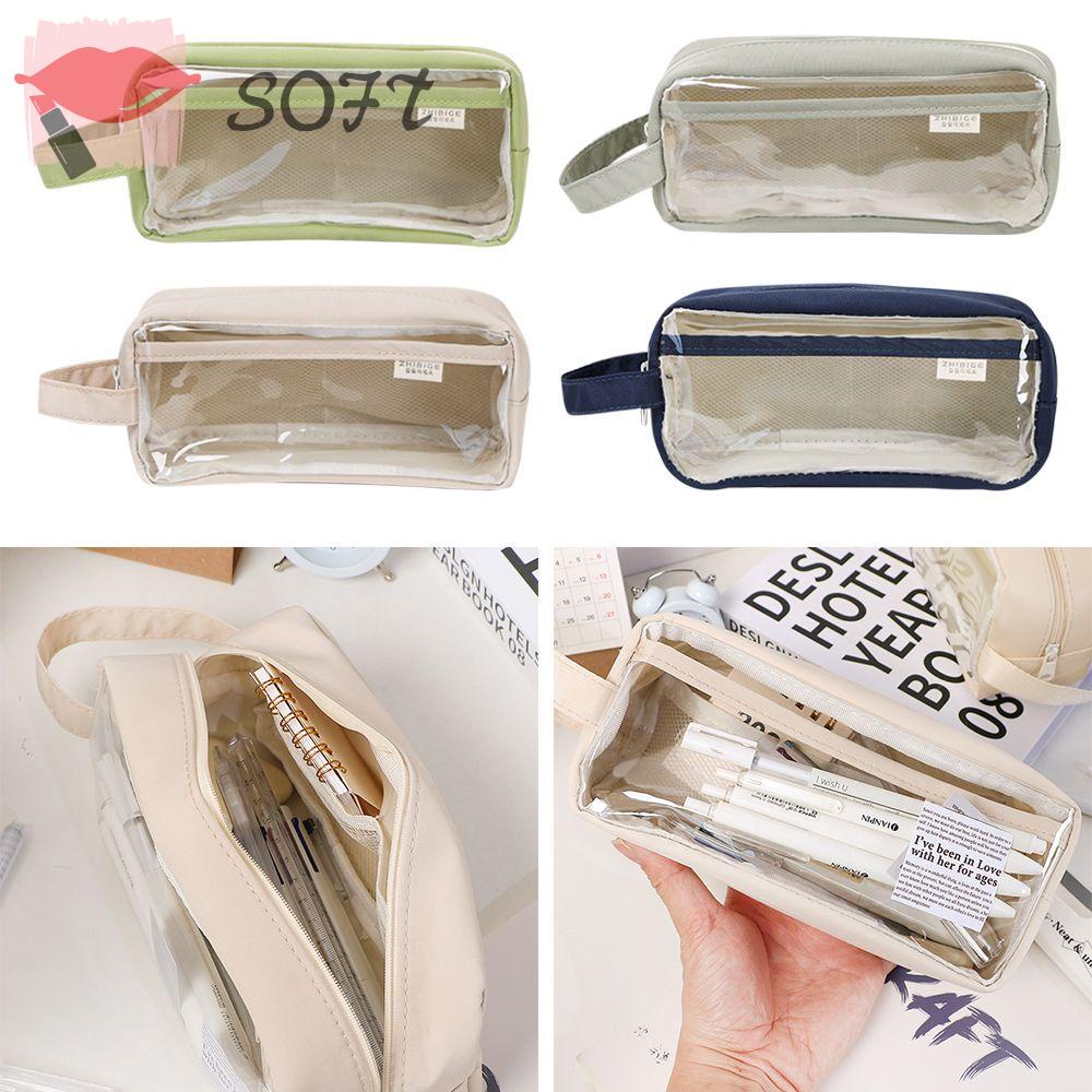 SOFTNESS Túi Đựng Bút Chì Sức Chứa Lớn Kiểu Dáng Dễ Thương Tiện Dụng Cho Học Sinh
