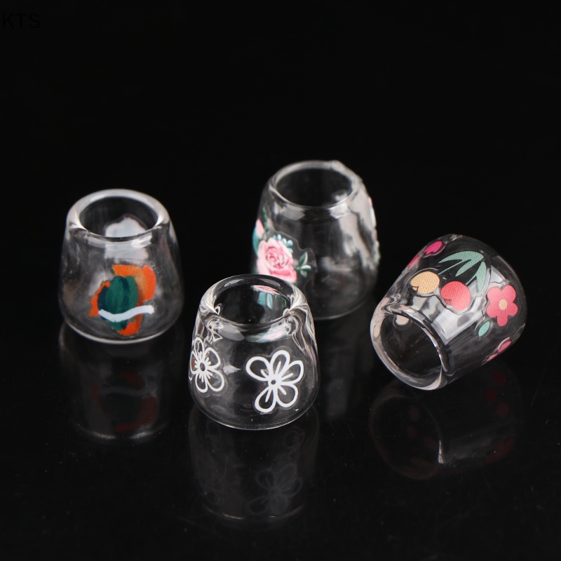 Set 4 Ly Thủy Tinh Mini Xinh Xắn Cho Nhà Búp Bê