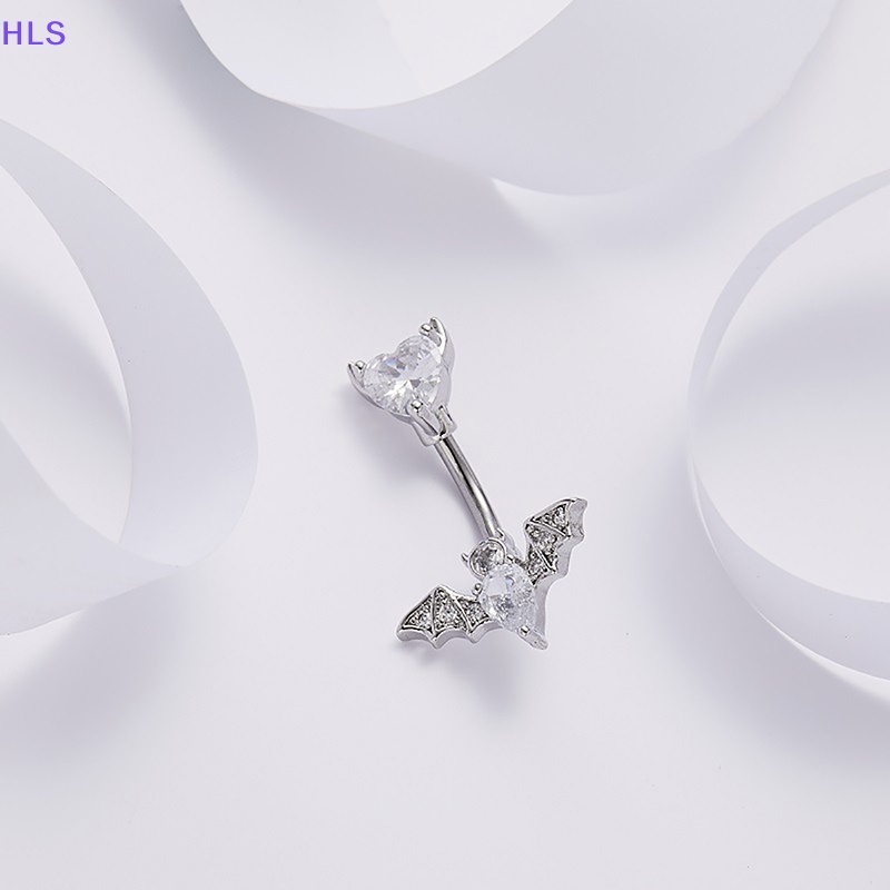 Khuyên Rốn Bằng Thép Không Gỉ Đính Đá Zircon Hình Dơi Thời Trang Cho Nữ