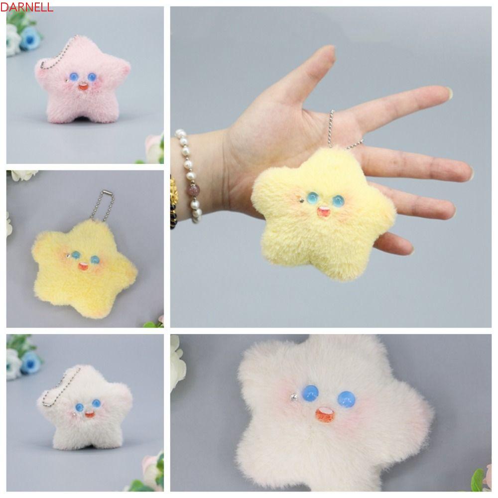 DARNELL Móc Khóa Bông Hình Ngôi Sao Năm Cánh Đính Banh Lông Dễ Thương Cho Bé