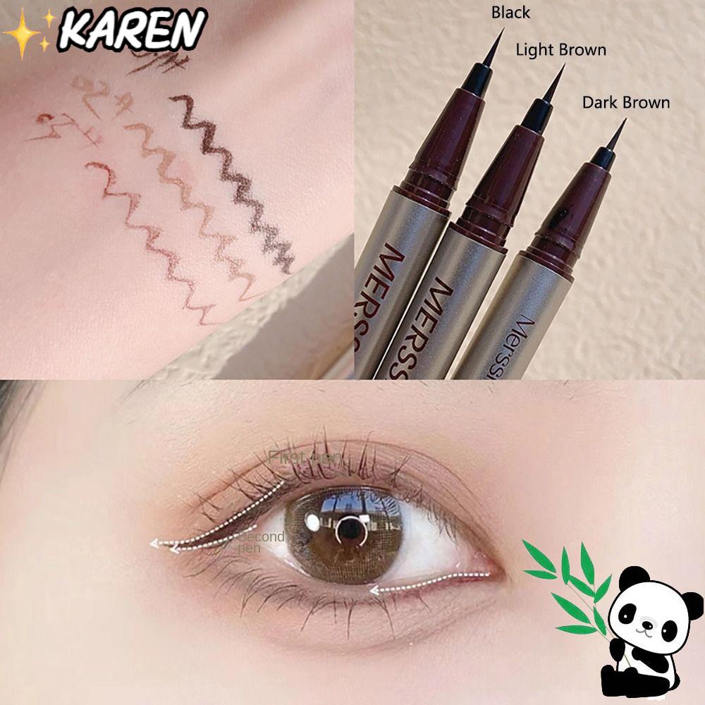 KAREN Bút Kẻ Mắt Dạng Lỏng 0.05MM Chống Thấm Nước Siêu Mỏng