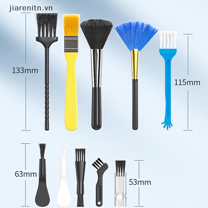 Jiarenitn 10 cái bàn phím làm sạch bộ bàn chải bụi bàn chải chống tĩnh điện cho máy tính xách tay công cụ vệ sinh gia đình vn