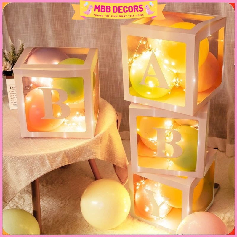 Hộp Chữ Cái - Hộp chữ trong suốt chứa Bong bóng dùng trang trí sinh nhật Đám cưới Kỷ niệm