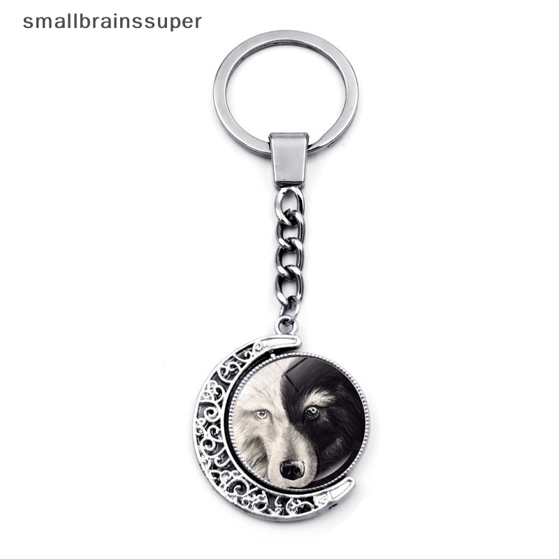 Móc Khóa Hình Mặt Trăng Xoay 360 Độ Phong Cách Vintage Thời Trang