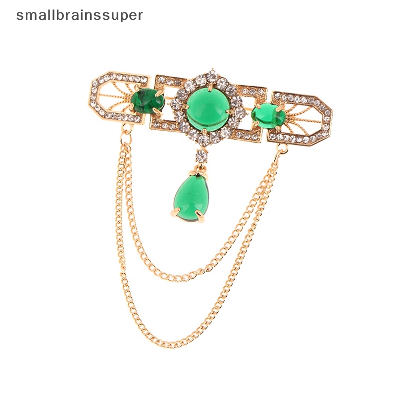 Ghim Cài Áo Nhỏ Đính Đá Phối Dây Xích Tua Rua Thời Trang Chất Lượng Cao Cho Nữ