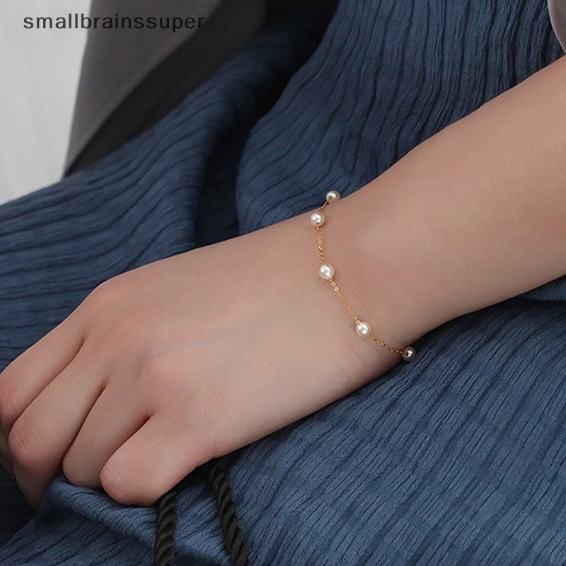 Vòng Tay Chuỗi Hạt Màu Vàng / Bạc Phong Cách Đường Phố Đơn Giản Thời Trang Cho Nữ SBS