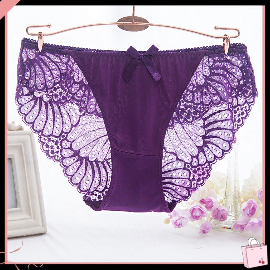 {Soltweter} Quần Lót Ren Mỏng Mềm Mại Thắt Nơ Lưng Thấp Thoáng Khí Độ Co Giãn Cao Mặc Trong Nhà Cho Nữ