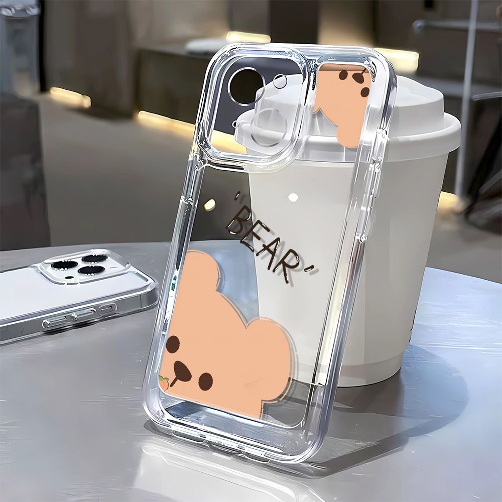 Ốp Điện Thoại Dẻo Họa Tiết Hoạt Hình Đầu Gấu Dễ Thương Cho iPhone14Promax 13 Soft 712 THT9 118