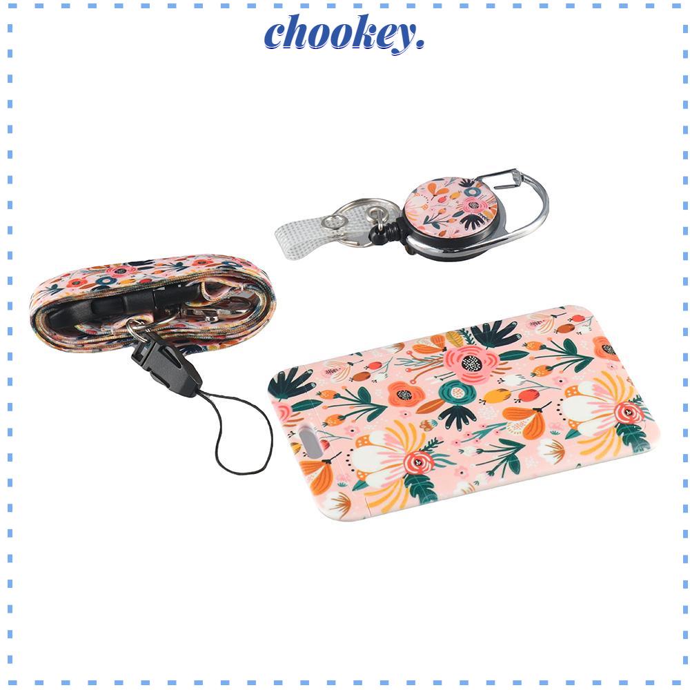 CHOOKEY Dây Đeo Thẻ ID / ID Màu Hồng Dạng Cuộn Thu Gọn Được Cho Nữ Nhân Viên Văn Phòng