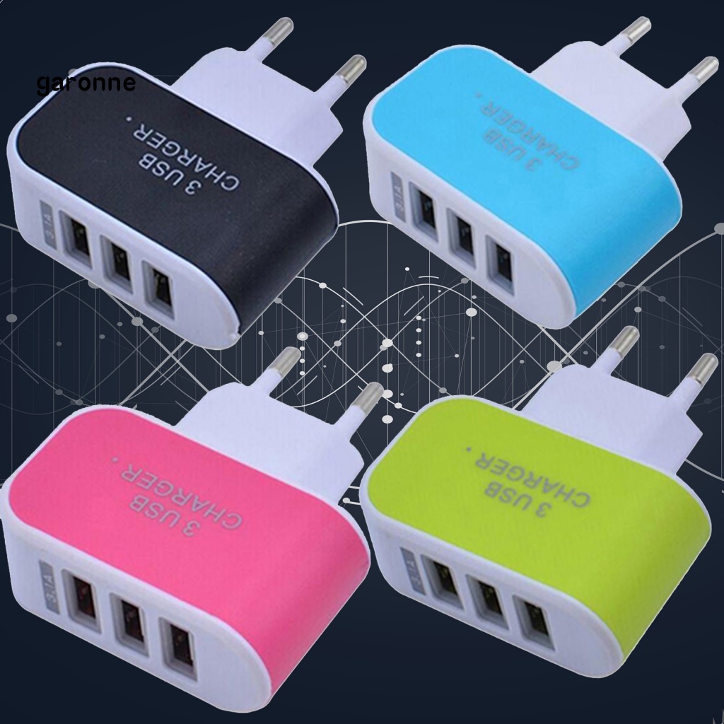 Cốc Sạc Ba Cổng USB 31A Kèm Đèn Báo Phích Cắm EU