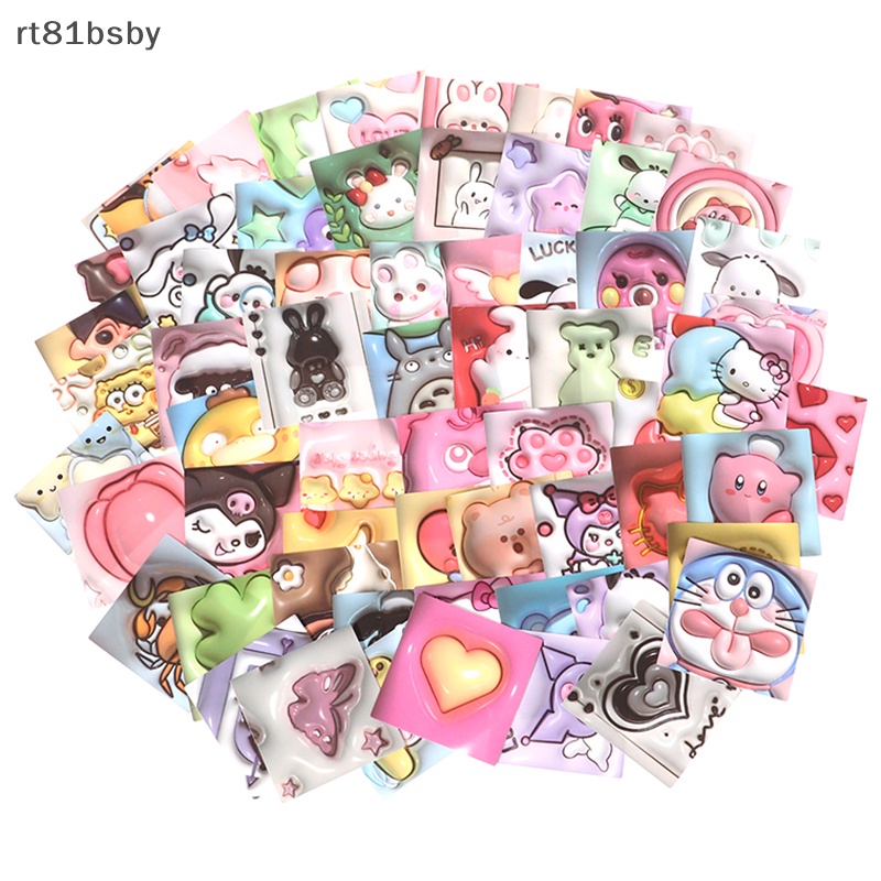 Set 100 Sticker Họa Tiết Kuromi My Melody 3D Dễ Thương Trang Trí Laptop
