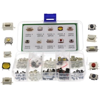 New 250pcs Waterproof Tactile Switch Push Button Micro Momentary Tact 10 Values