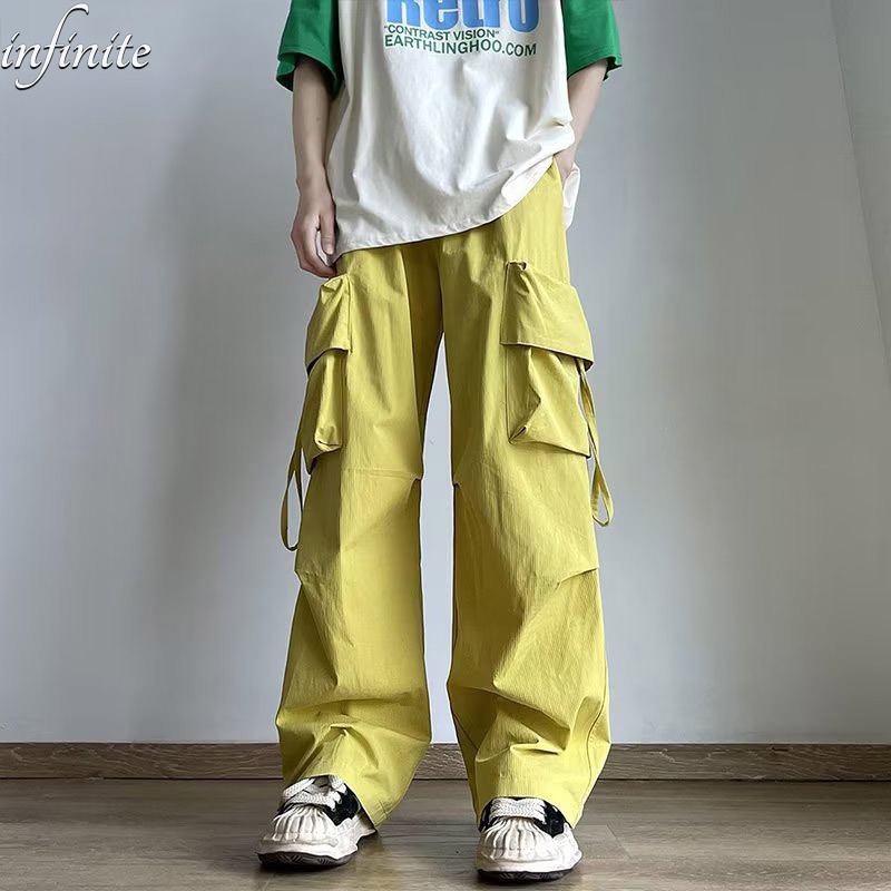 Quần Dài Ống Rộng Màu Sắc Kẹo Ngọt Phong Cách retro Cho Nam