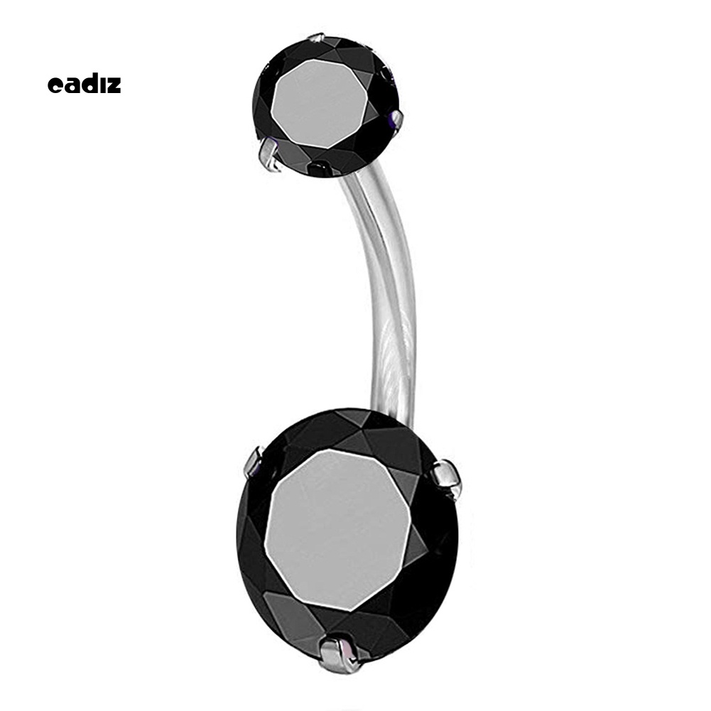 Khuyên Rốn Dạng Thanh Tạ Đính Đá Zircon Hình Tròn Cho Nữ