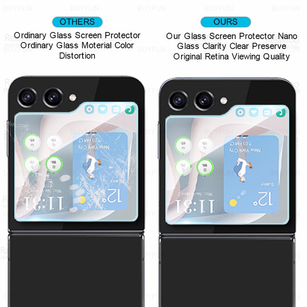 Set 3 Kính Cường Lực Bảo Vệ Màn Hình Điện Thoại Samsung Galaxy Z Flip5 5G ZFlip5 Flip 5 ZFlip 5 GalaxyZFlip5
