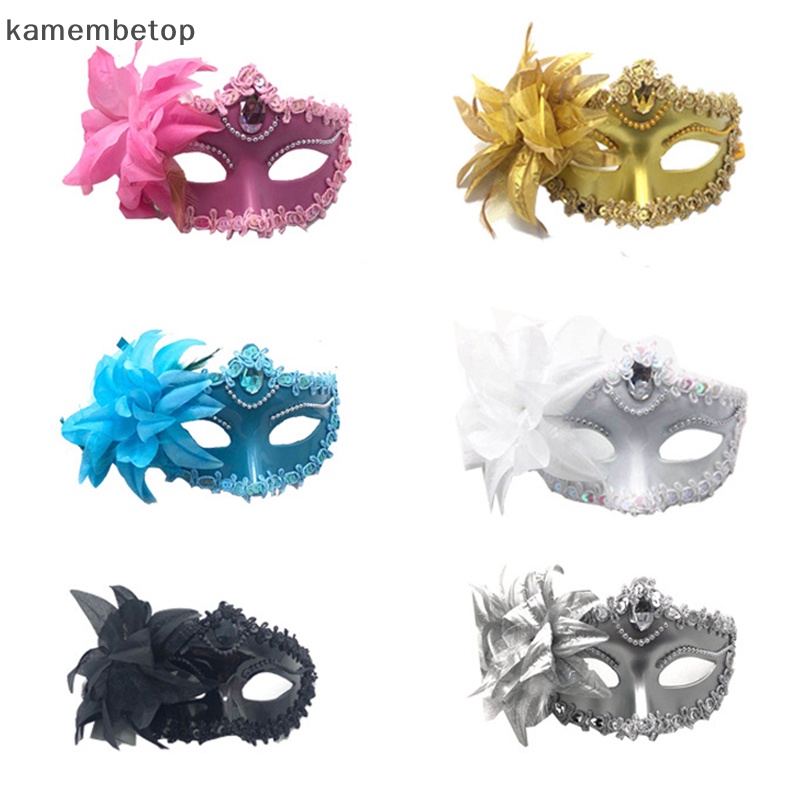 Mặt Nạ Đính Kim Cương Giả Phối Lông Vũ Dùng Hóa Trang Tiệc Cưới / Biểu Diễn Giáng Sinh