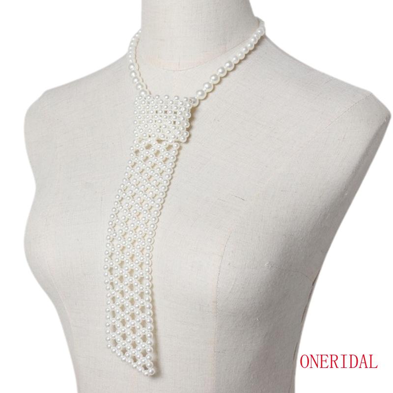 Vòng Cổ Kết Hạt Ngọc Trai Giả Thủ Công Phong Cách Vintage Dành Cho Nữ