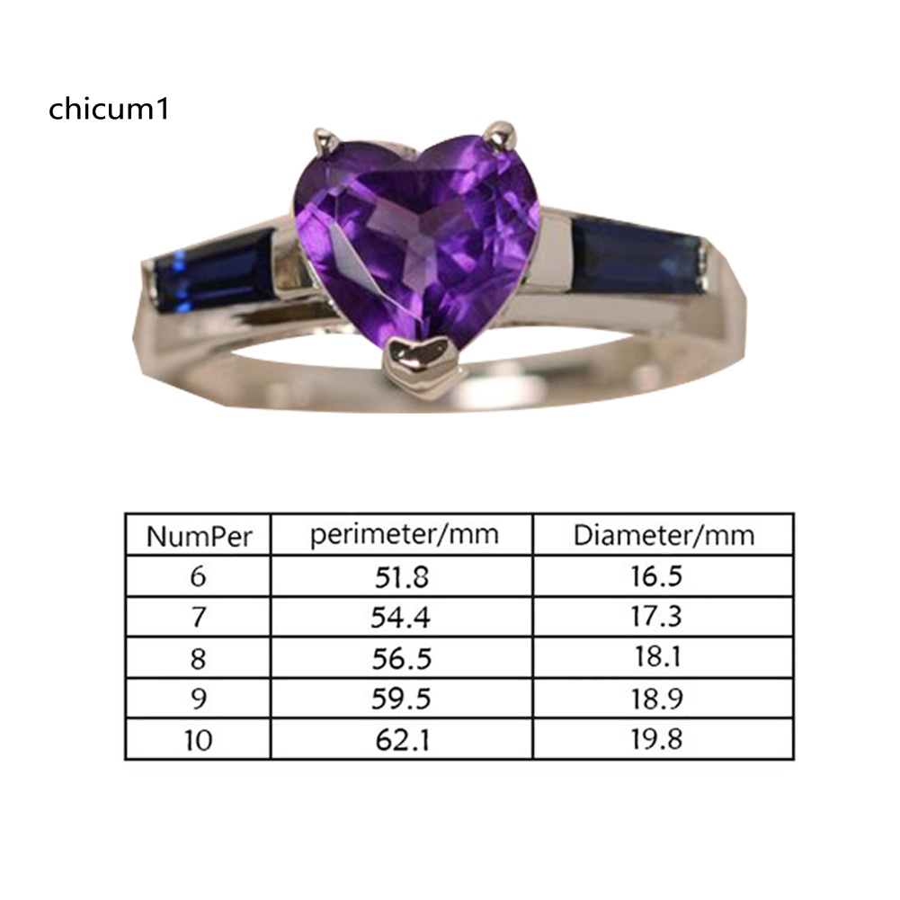 Nhẫn Đính Hôn Đính Đá Quý Nhân Tạo Hình Trái Tim Thời Trang Dành Cho Nữ