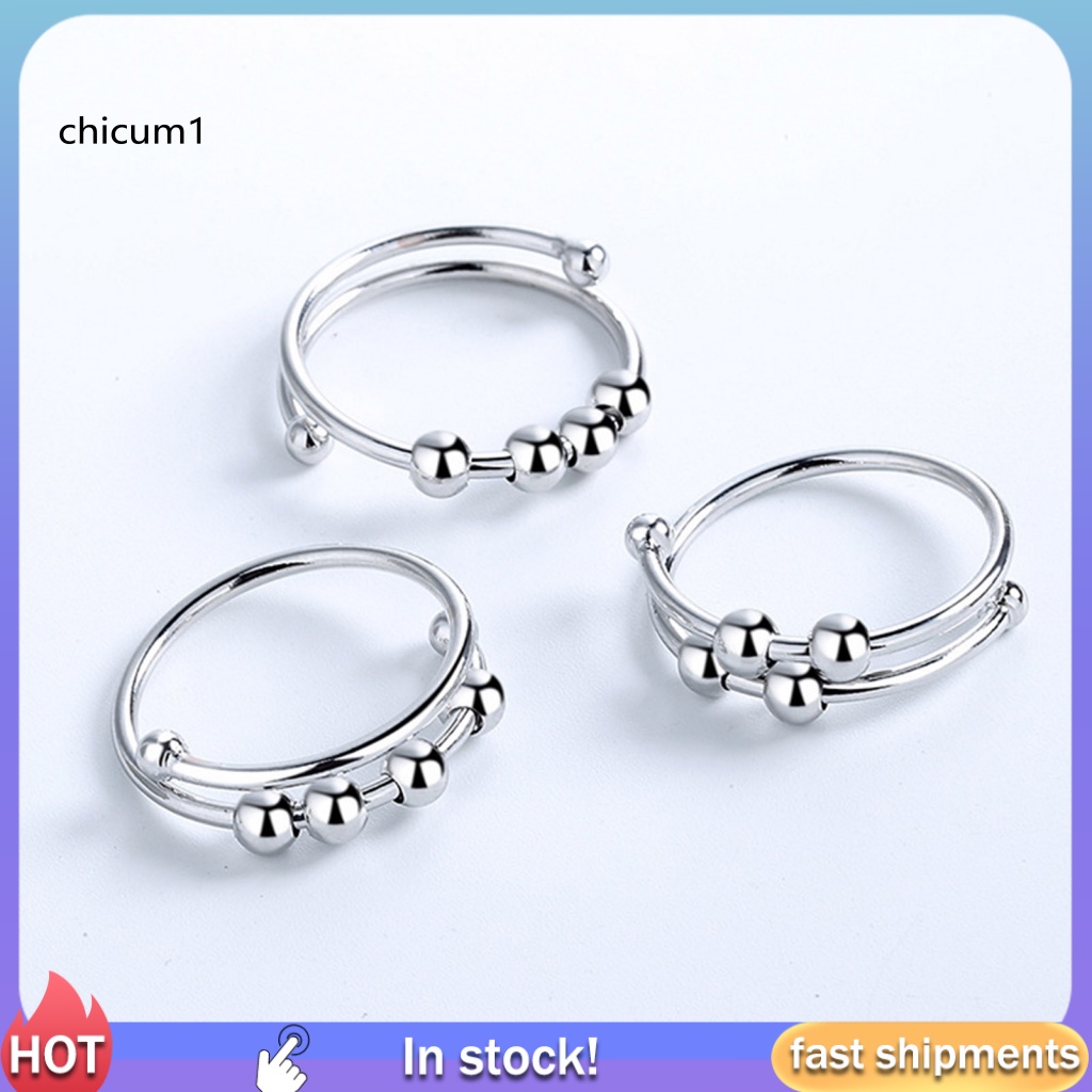 Nhẫn Hở Bằng Hợp Kim Nhẹ Trang Trí Hạt Cườm Hình Học Thời Trang Hàng Ngày