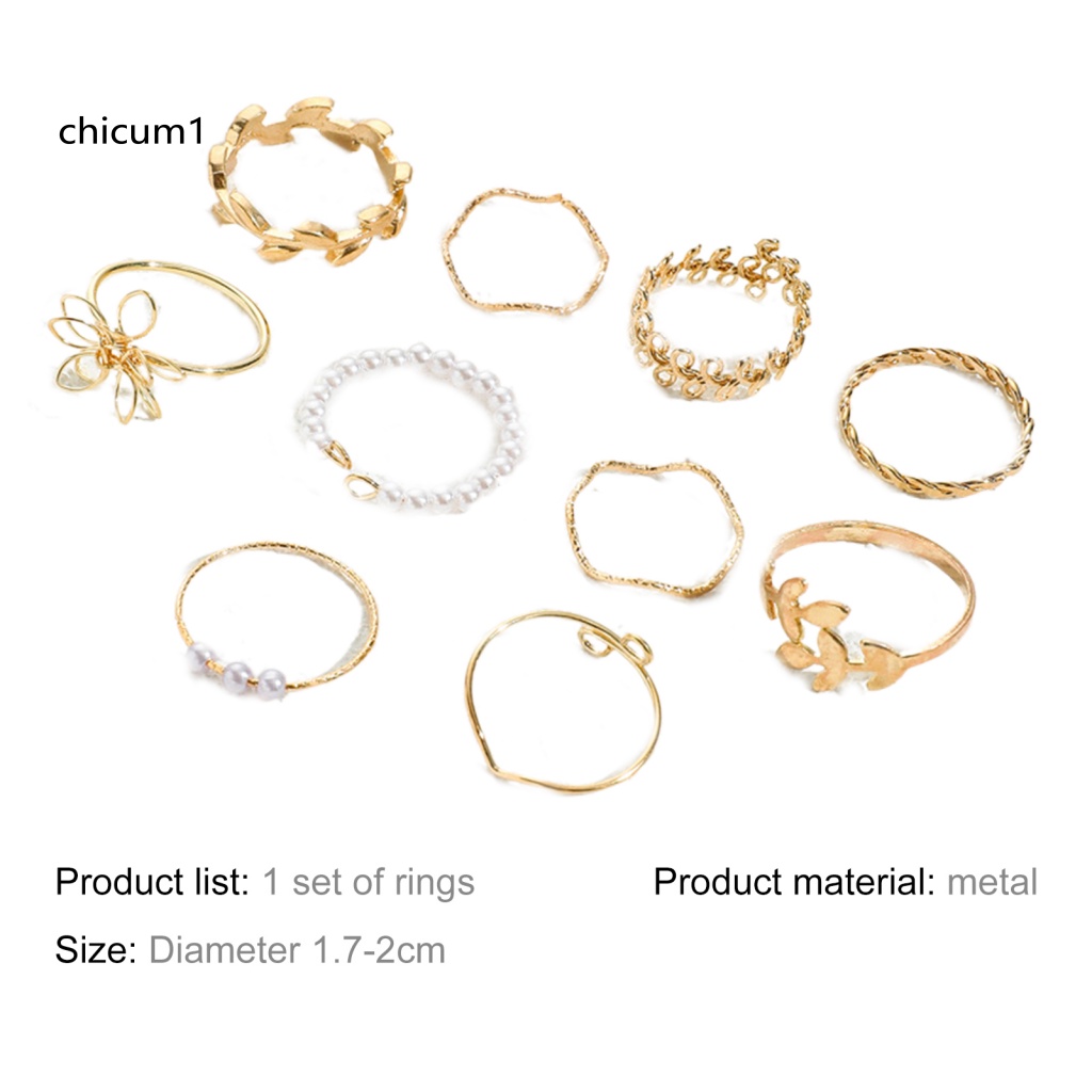 Set 10 Nhẫn Đeo Khớp Ngón Tay Phong Cách Bohemian