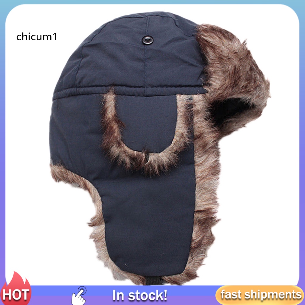 Mũ Lông Giả Chống Gió Mùa Đông Có Thể Điều Chỉnh Cho Unisex