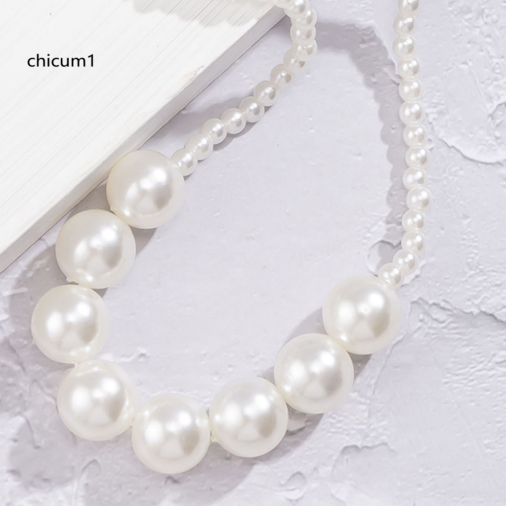 Vòng Cổ Choker CC Nữ Mặt Ngọc Trai Nhân Tạo Nhiều Lớp Tinh Tế Trang Sức Đám Cưới