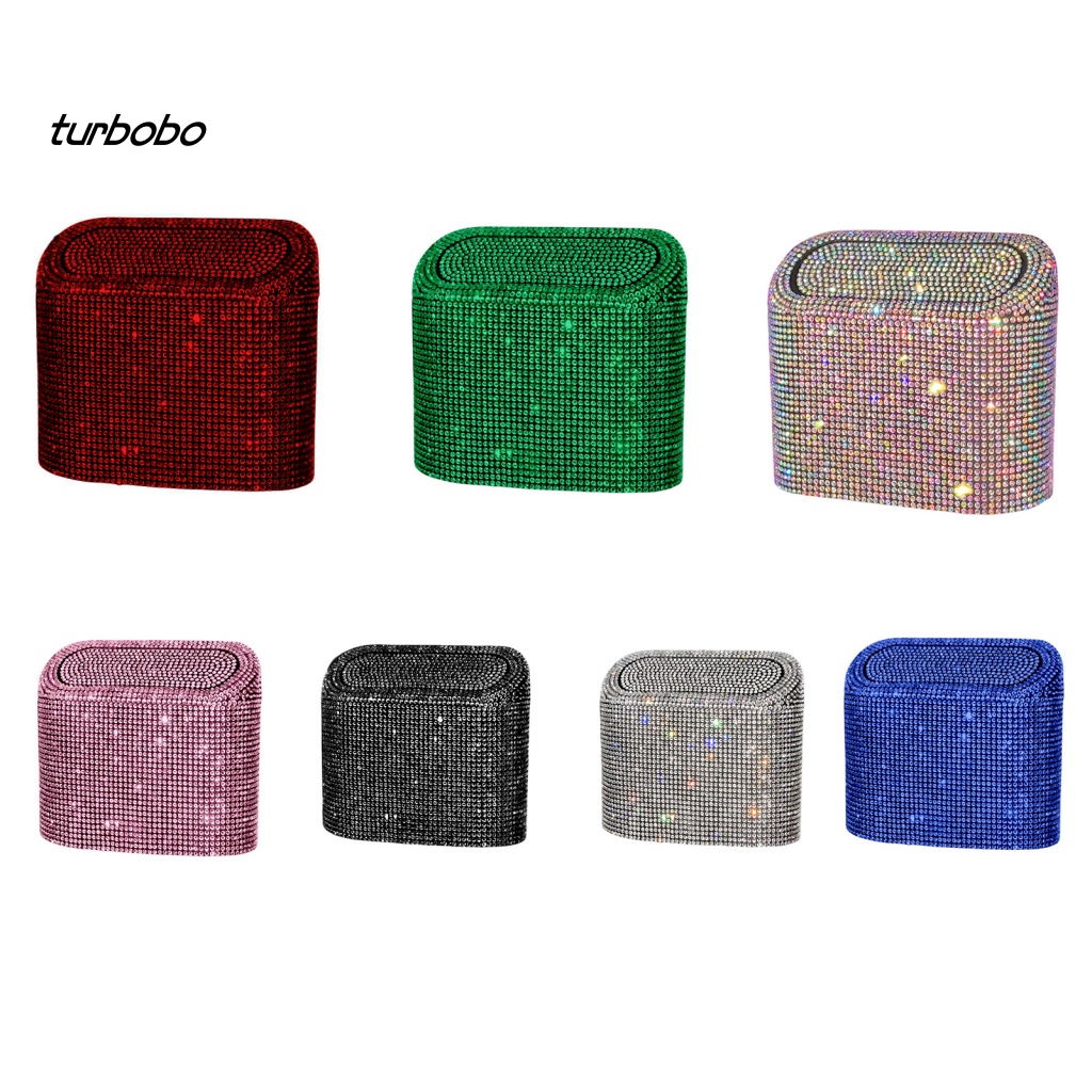 Thùng Rác Hình Vuông Đính Đá Lấp Lánh Dành Cho Xe Hơi