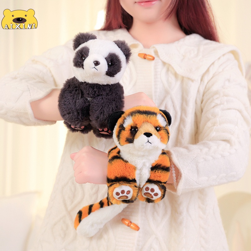 🌈Gấu Bông Vòng Tay Hoạt Hình Gấu Trúc / Thỏ / Hổ 23cm Cho Bé