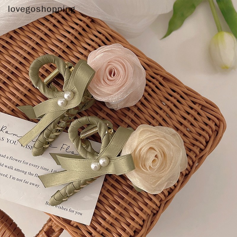 Kẹp Tóc Càng Cua Hoa Hồng Lớn Thời Trang Thanh Lịch Cho Nữ