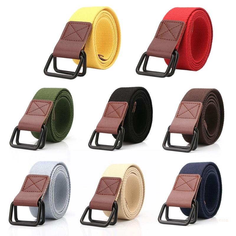 Thắt Lưng Vải Canvas Khóa Kim Loại Tự Buộc Cỡ Lớn Thời Trang Cho Nam Và Nữ