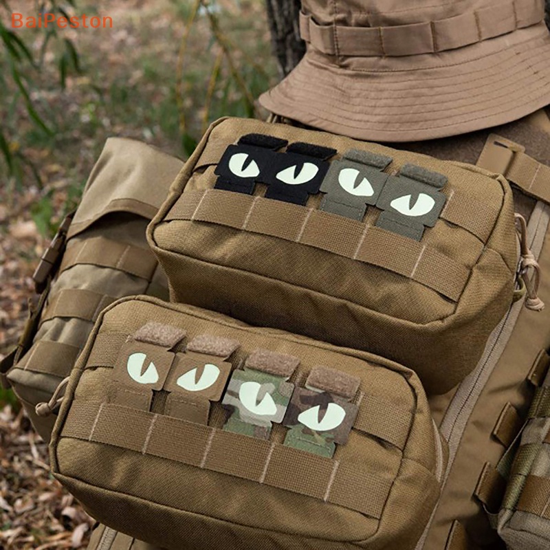 [BaiPestonV] Miếng Dán Trang Trí Ba Lô Họa Tiết Mắt Mèo Phát Sáng Trong Bóng Tối